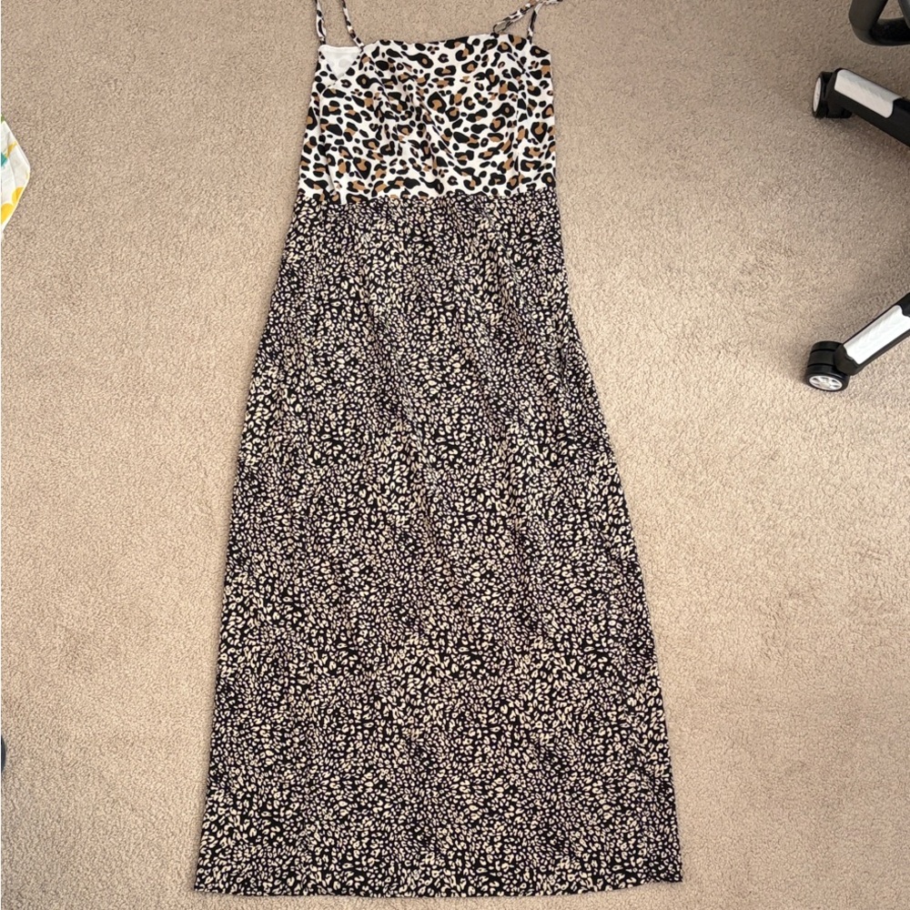 Women’s Large Leopard Print Summer Maxi Dress Wild Honey Adjustable Straps